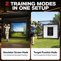 Golf Simulator Enclosure, 10 X 8 Ft/12 X 9 Ft, HD Impact Screen