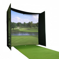 DIY Golf Simulator Impact Screen Frame Enclosure Kit Set, Use with Simulators, Durable Fabric with Velcro, Reinforced Black Border, 9.8'X9.8'X4.9'