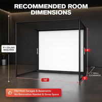 Golf Simulator Enclosure, 10 X 8 Ft/12 X 9 Ft, HD Impact Screen