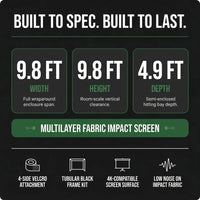 DIY Golf Simulator Impact Screen Frame Enclosure Kit Set, Use with Simulators, Durable Fabric with Velcro, Reinforced Black Border, 9.8'X9.8'X4.9' — Results & Stats