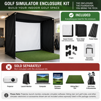 9.8x9.8x4.9 Ft Golf Simulator Enclosure Kit with 4K-Ready Impact Screen