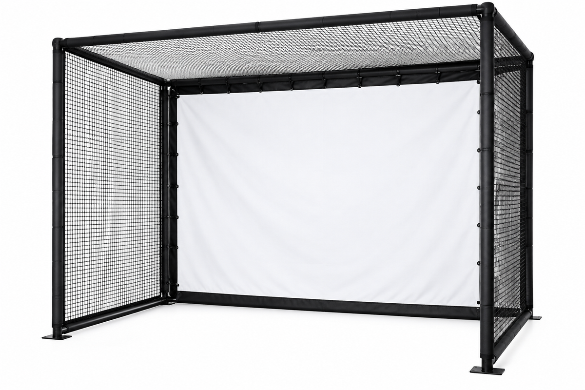 10x8 Ft Golf Simulator Enclosure with Steel Frame & Impact Screen
