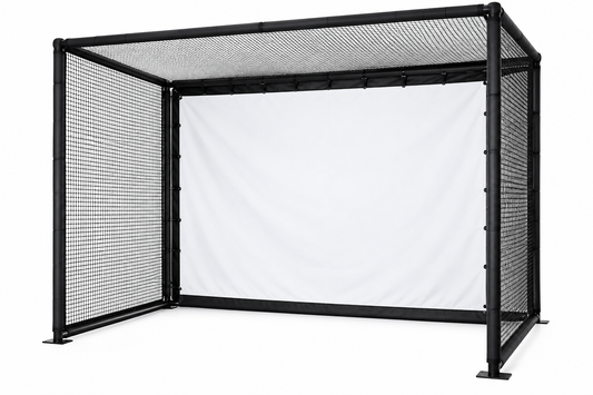 10x8 Ft Golf Simulator Enclosure with Steel Frame & Impact Screen
