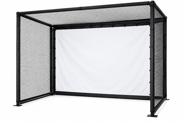 10x8 Ft Golf Simulator Enclosure with Steel Frame & Impact Screen