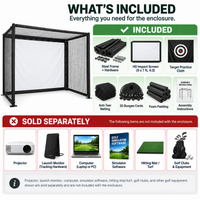10x8 Ft Golf Simulator Enclosure with Steel Frame & Impact Screen