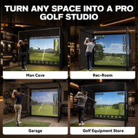 Golf Simulator Enclosure, 10 X 8 Ft/12 X 9 Ft, HD Impact Screen