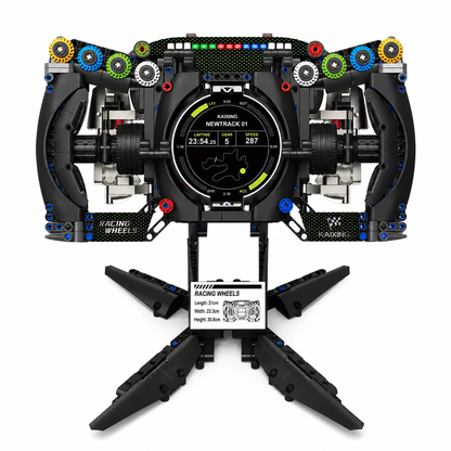 Racing Simulator Steering Wheel Building Set, Mechanical Formula Sim Cars Driving Collectible Model Kit with Moving Parts & Phone Holder for Boys 14+ Adults (Style 4)